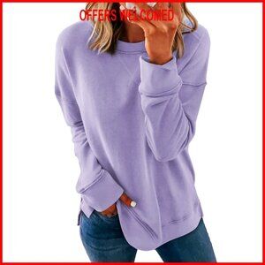 Soft Polyester Spandex Long Sleeve Crew Neck Pullover Sweatshirt